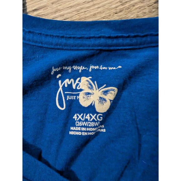 BUNDLE ONLY JMS Just My Size Womens Plus Size T-Shirt 4X 26W 28W Blue Tee Top - Picture 3 of 7